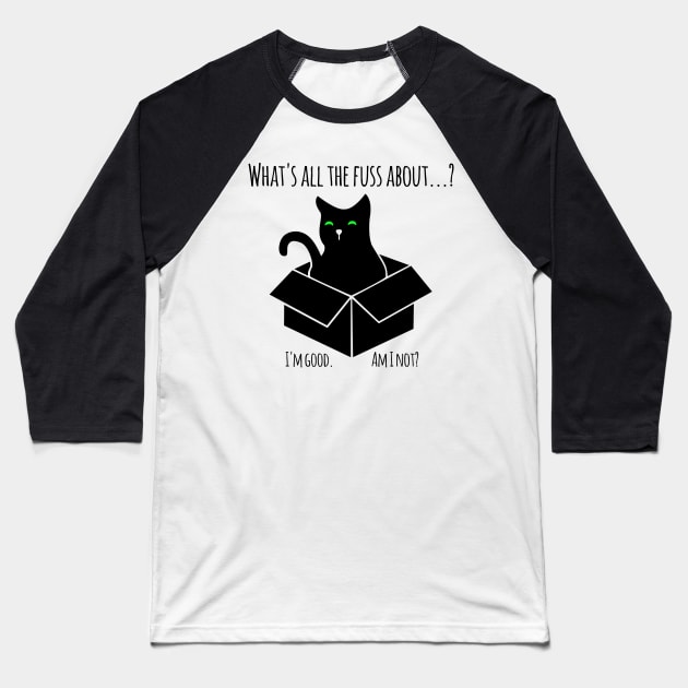 What came first, the cat or the box? Baseball T-Shirt by Qwerdenker Music Merch